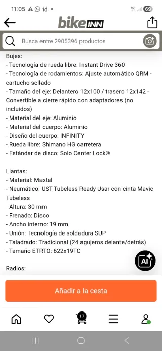 Mavic Ksyrium 30 Disc Ruedas