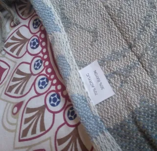 Manta de sofá azul y blanco