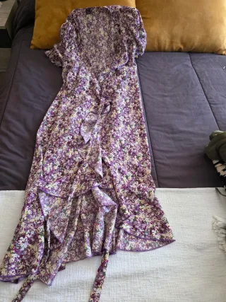 Vestido premamá floral morado