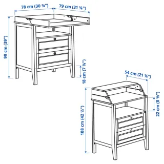 Cambiador bebe IKEA SUNDVIK Blanco