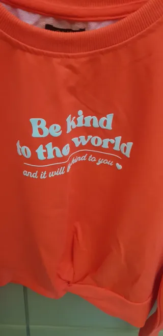 Maglietta arancione Be kind ragazza