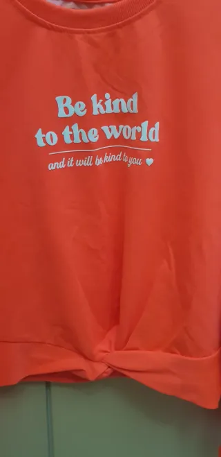 Maglietta arancione Be kind ragazza