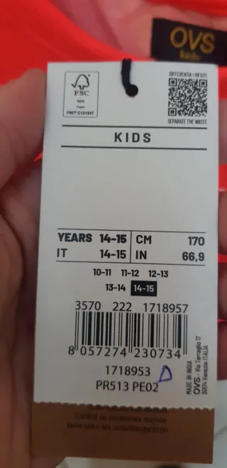 Maglietta arancione Be kind ragazza