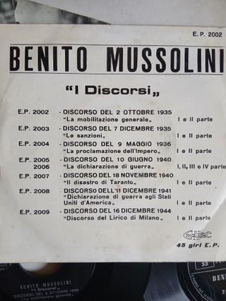 45 giri Benito Mussolini I Discorsi