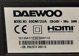 Smart tv Daewoo 65” mod: 65DM72UA (No funciona)