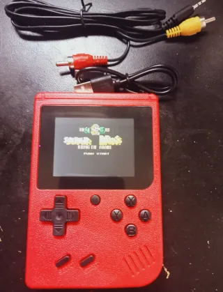 Mini consola retro 500 en 1 Roja, LCD y 8 Bits.