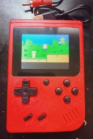 Mini consola retro 500 en 1 Roja, LCD y 8 Bits.