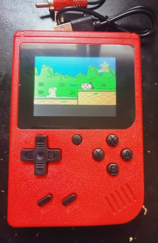 Mini consola retro 500 en 1 Roja, LCD y 8 Bits.