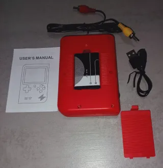 Mini consola retro 500 en 1 Roja, LCD y 8 Bits.