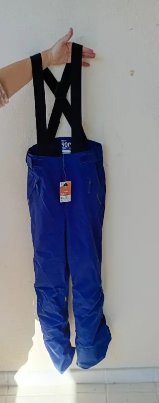 Pantalón de nieve azul con tirantes