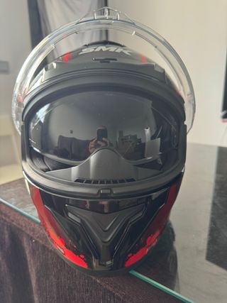 Casco SMK Talla L-XL Negro Rojo Serpiente