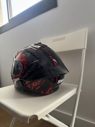 Casco SMK Talla L-XL Negro Rojo Serpiente