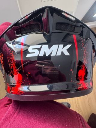 Casco SMK Talla L-XL Negro Rojo Serpiente
