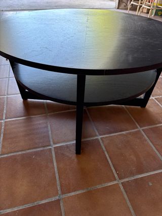 Mesa centro redonda 80cm Ikea negra