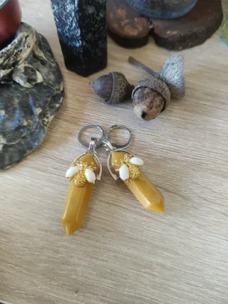 Pendientes Cristal Jade Amarillo Abeja