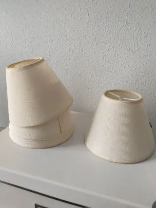 Pantallas de lámpara de tela beige (Set de 3)
