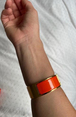 Brazalete Clic Clac Hermès Oro y Naranja