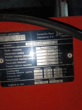 Caldera gasoil roja
