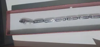 Pulsera Swarovski Cristales Plata Blanca