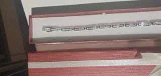 Pulsera Swarovski Cristales Plata Blanca
