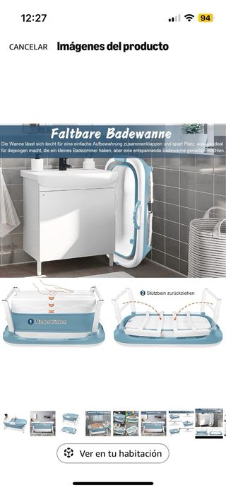 Bañera Plegable Adultos UISEBRT Azul