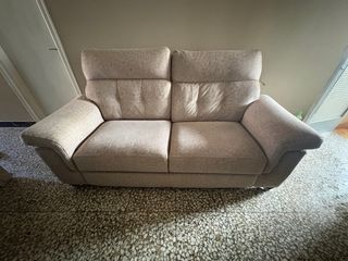 Sofá de 2 plazas en tela beige