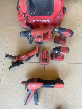 Lote Hilti: Taladro, Amoladora, Atornillador