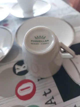 Juego 5 tazas de café de porcelana