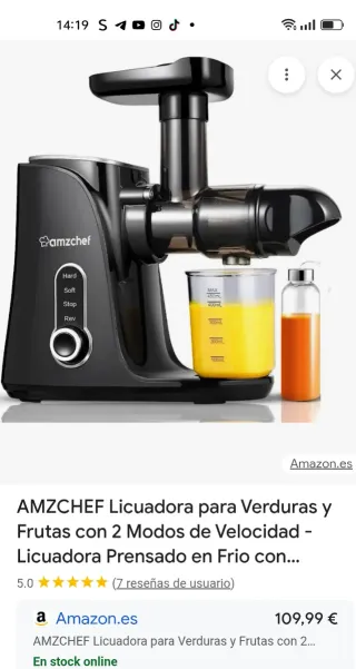 Licuadora AMZCHEF prensado en frío