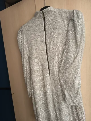 Vestido lentejuelas plata