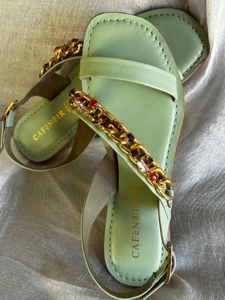 Sandalias joya planas Cafénoir T36 con pedrería