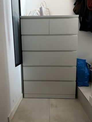Cajonera Ikea 6 Cajones Gris/Blanco