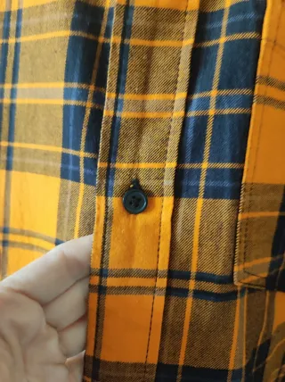 Camisa franela cuadros naranja y negro Talla M