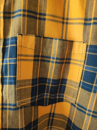 Camisa franela cuadros naranja y negro Talla M