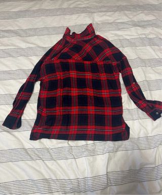 Camisa cuadros roja y negra Primark Talla S