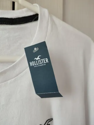 Camiseta Hollister Blanca Hombre