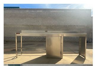 Mesa de trabajo profesional Inox con armario