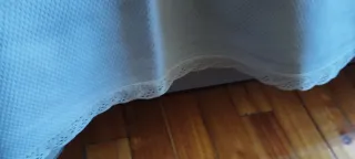 Colcha Piqué Algodón Bordada crema