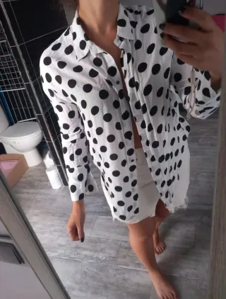 Camisa lunares Mango Talla S