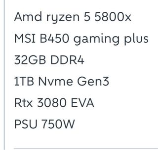 PC Gaming RTX 3080 | AMD Ryzen 7 5800X  | 32GB RAM