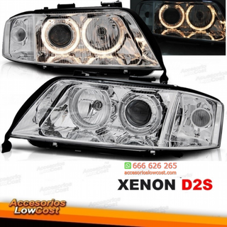 FAROS OJOS ANGEL AUDI A6 97-99 OJOS ANGEL CROMADO