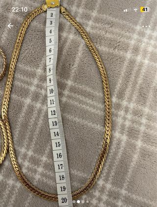 Conjunto collar y pulsera chapado en oro
