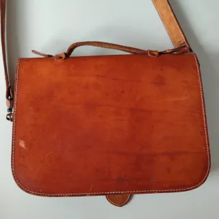 Bolso vintage de piel AFRICAN marrón