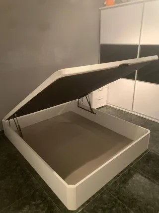 Canapé abatible tela y madera