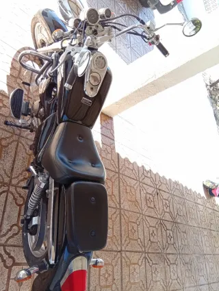 Moto Cruiser Negra y Plateada