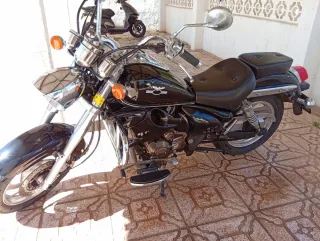 Moto Cruiser Negra y Plateada