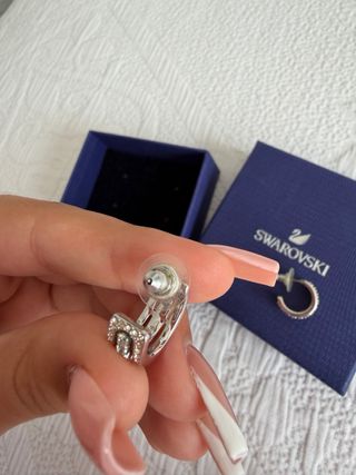 Pendientes Aro Swarovski Plata