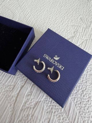 Pendientes Aro Swarovski Plata
