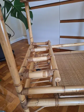 Carrito de mimbre con ruedas