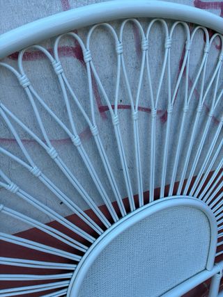 Cabecero de mimbre blanco